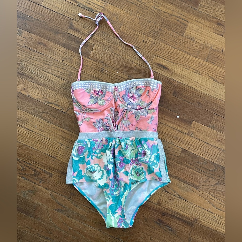 Zimmermann Pink and Green Floral One Piece